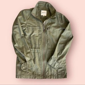 madewell military style womens jacket in olive